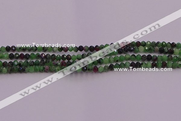 CRB702 15.5 inches 2.5*3mm faceted rondelle ruby zoisite beads