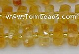 CRB842 15.5 inches 6*10mm faceted rondelle citrine beads
