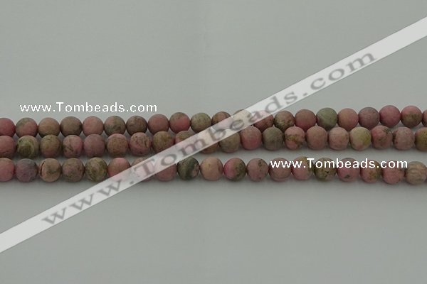 CRC1002 15.5 inches 8mm round matte rhodochrosite gemstone beads