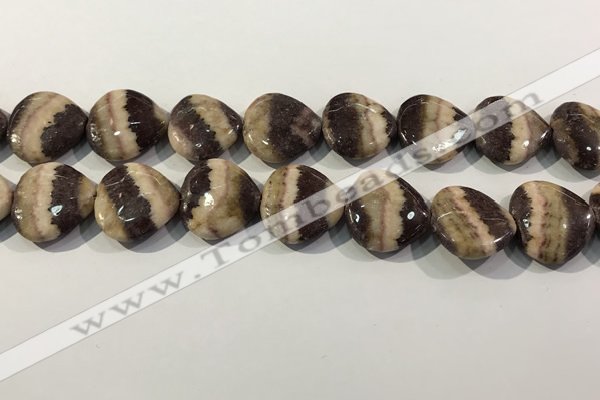 CRC1093 15.5 inches 25*25mm heart rhodochrosite beads wholesale
