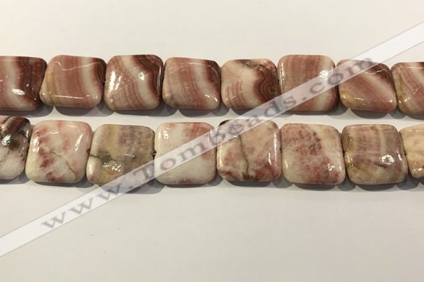 CRC1095 15.5 inches 25*25mm square rhodochrosite beads wholesale