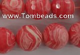 CRC407 15.5 inches 18mm faceted round synthetic rhodochrosite beads