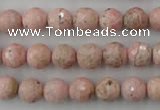 CRC453 15.5 inches 10mm faceted round Argentina rhodochrosite beads