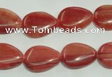 CRC604 15.5 inches 13*18mm flat teardrop imitation rhodochrosite beads
