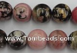 CRD05 15.5 inches 14mm round natural rhodonite gemstone beads