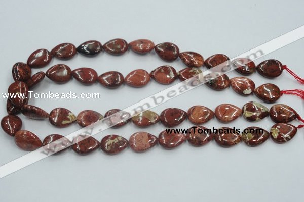 CRE15 16 inches 13*18mm flat teardrop natural red jasper beads wholesale