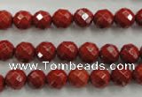 CRE153 15.5 inches 8mm faceted round red jasper beads wholesale