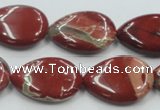 CRE16 16 inches 18*25mm flat teardrop natural red jasper beads wholesale