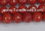 CRE340 15.5 inches 8mm faceted round red jasper beads