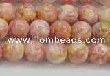 CRF316 15.5 inches 8mm round dyed rain flower stone beads wholesale