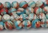 CRF399 15.5 inches 6mm round dyed rain flower stone beads wholesale