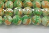 CRF418 15.5 inches 8mm round dyed rain flower stone beads wholesale