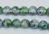 CRF45 15.5 inches 10mm round dyed rain flower stone beads wholesale