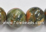 CRH09 different sizes round natural rhyolite beads Wholesale
