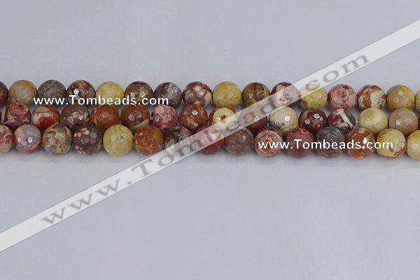 CRH521 15.5 inches 10mm faceted round rhyolite gemstone beads