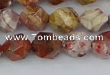 CRH549 15.5 inches 10mm faceted nuggets rhyolite gemstone beads