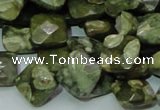 CRH73 15.5 inches 12*12mm faceted rhombic rhyolite beads wholesale