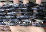 CRI152 15.5 inches 10*30mm faceted rice iolite gemstone beads