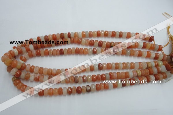 CRJ206 15.5 inches 7*12mm rondelle natural red jade beads