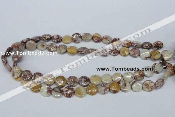 CRM01 15.5 inches 12mm coin red mud jasper gemstone beads wholesale