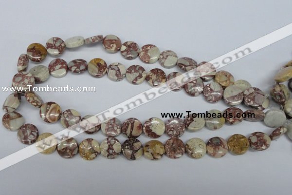 CRM02 15.5 inches 15mm coin red mud jasper gemstone beads wholesale