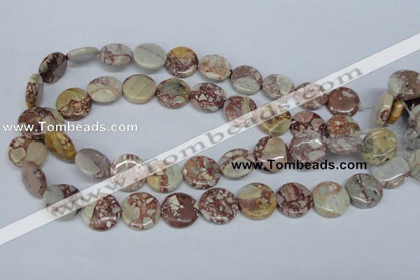 CRM03 15.5 inches 18mm coin red mud jasper gemstone beads wholesale