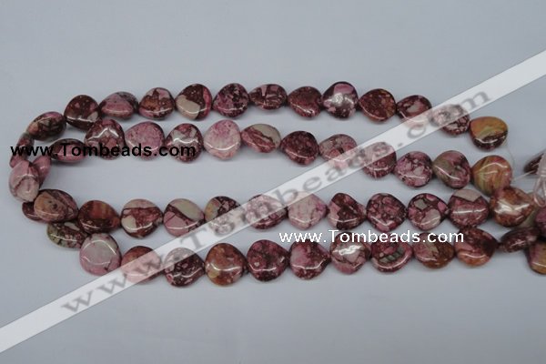 CRM52 15.5 inches 15*15mm heart dyed red mud jasper wholesale
