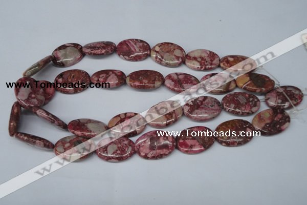 CRM54 15.5 inches 18*25mm oval dyed red mud jasper wholesale