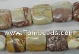 CRM94 15.5 inches 14*14mm square red mud jasper wholesale