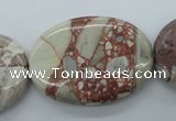 CRM98 15.5 inches 25*35mm oval red mud jasper wholesale