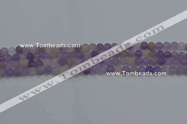 CRO1011 15.5 inches 6mm round matte amethyst gemstone beads