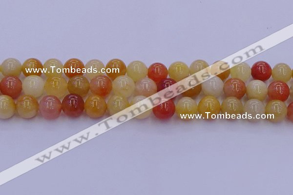 CRO1165 15.5 inches 14mm round golden silk jade beads wholesale