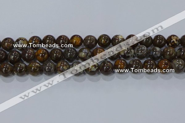 CRO1175 15.5 inches 14mm round fire lace opal gemstone beads