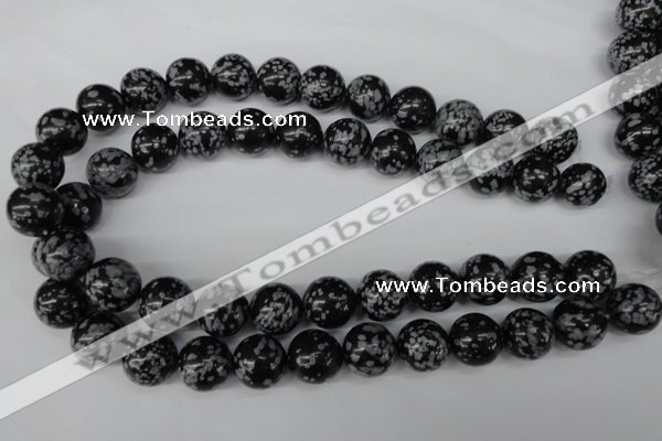 CRO426 15.5 inches 16mm round snowflake obsidian beads wholesale