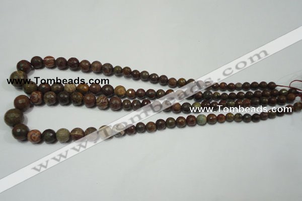 CRO735 15.5 inches 6mm – 14mm faceted round stripe jasper beads