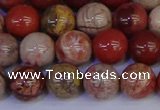 CRO873 15.5 inches 10mm round red porcelain beads wholesale