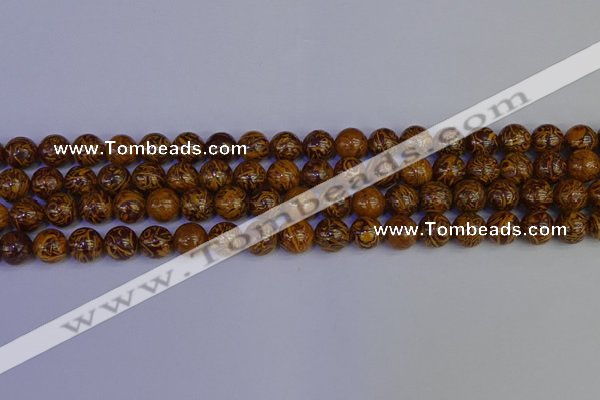 CRO882 15.5 inches 8mm round elephant blood stone beads