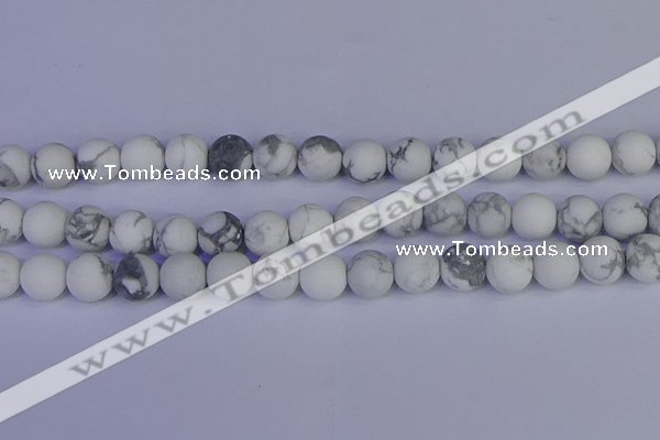 CRO985 15.5 inches 14mm round matte white howlite beads wholesale