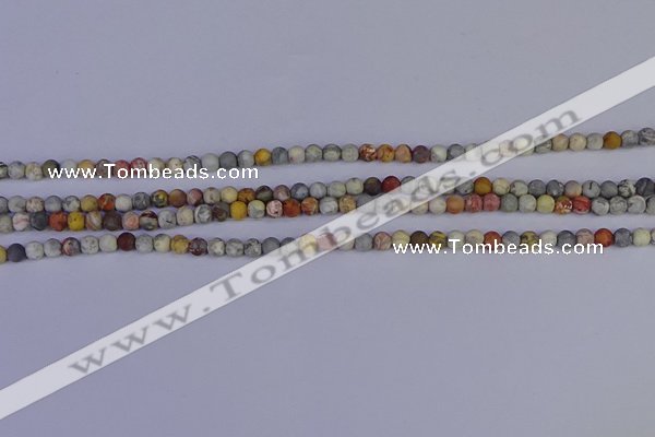 CRO990 15.5 inches 4mm round matte sky eye stone beads wholesale