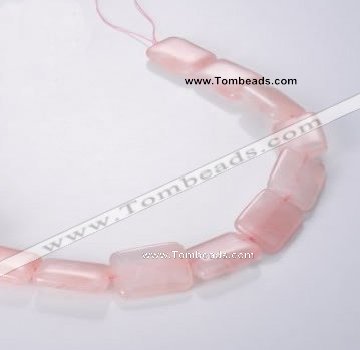 CRQ09 A grade 18*25mm rectangle natural rose quartz beads
