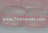 CRQ102 15.5 inches 25*25mm faceted square natural rose quartz beads