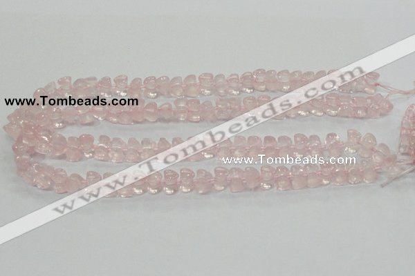 CRQ105 15.5 inches 7*11mm double heart natural rose quartz beads