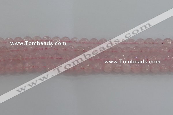 CRQ130 15.5 inches 8mm faceted round natural rose quartz beads