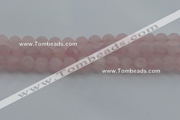 CRQ184 15.5 inches 12mm round matte rose quartz beads wholesale