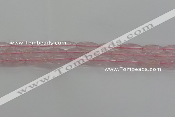 CRQ190 15.5 inches 8*20mm rice natural rose quartz beads