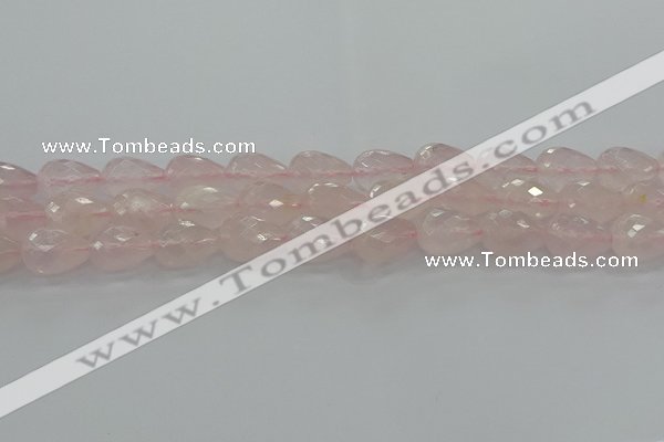 CRQ197 15.5 inches 12*16mm faceted teardrop natural rose quartz beads