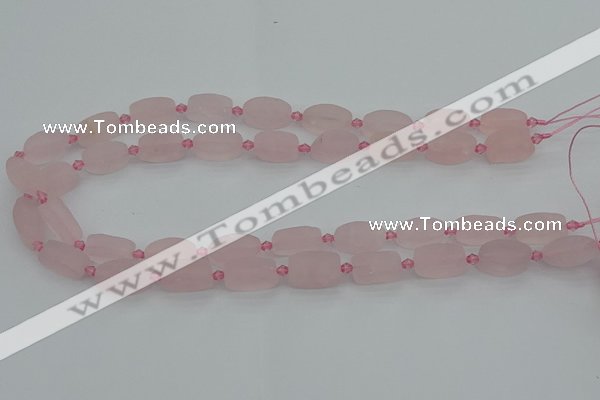 CRQ232 15.5 inches 9*16mm oval rose quartz beads wholesale