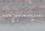 CRQ401 15.5 inches 6mm faceted nuggets rose quartz beads