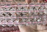 CRQ448 15.5 inches 14mm faceted round rose quartz beads
