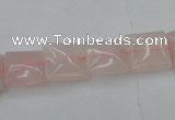 CRQ621 15.5 inches 10*10mm square rose quartz beads wholesale